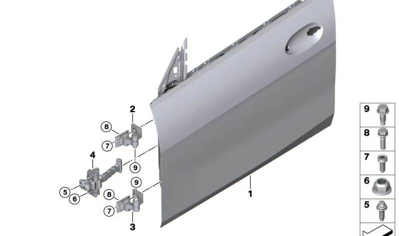 Tope de puerta delantero OEM 51217447993 para BMW F40, F70, F44. Original BMW.