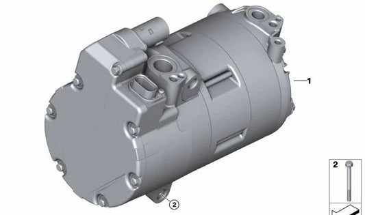 Compressor de ar condicionado elétrico OEM 64529496145 para BMW G11, G12. BMW original.