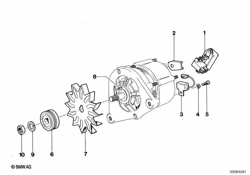 Lüfterrad para BMW E21, E30, E36, E12, E28, E24, E23 (OEM 12311350199). Original BMW.