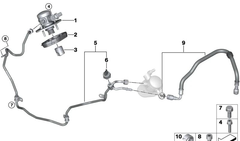 Bomba de alta presión de combustible OEM 13518648176 para BMW F90, G30, G31, G90, G99, G11, G12, G70, F91, F92, F93, G14, G15, G16, G05, F95, G06, F96, G07, G09. Original BMW.