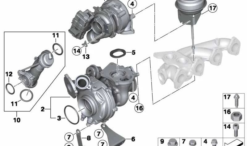 OEM -Zulassung Spacer 11658509820 für BMW F20, F21, F22, F30, F31, F34, F32, F33, F10, F11, E84, F15. Original BMW.