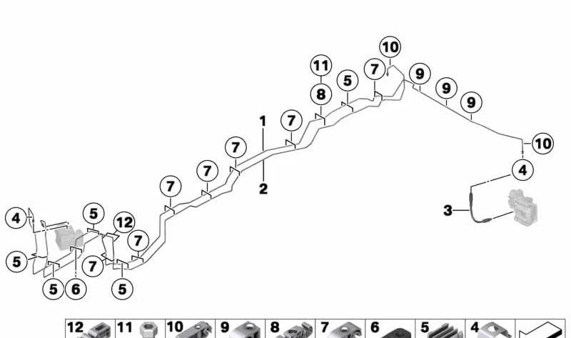 OEM rear brake tube 34326787547 for BMW X3 F25 {SDRive18D, XDRive20d, XDRive20i}. Compatible with models from 2010 to 2017. Original BMW.