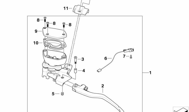 Palanca de embrague OEM 32727691637 para motos BMW R1200GS, R1200GS Adventure, R1200RT, R1200R, R1200ST. Original BMW Motorrad.