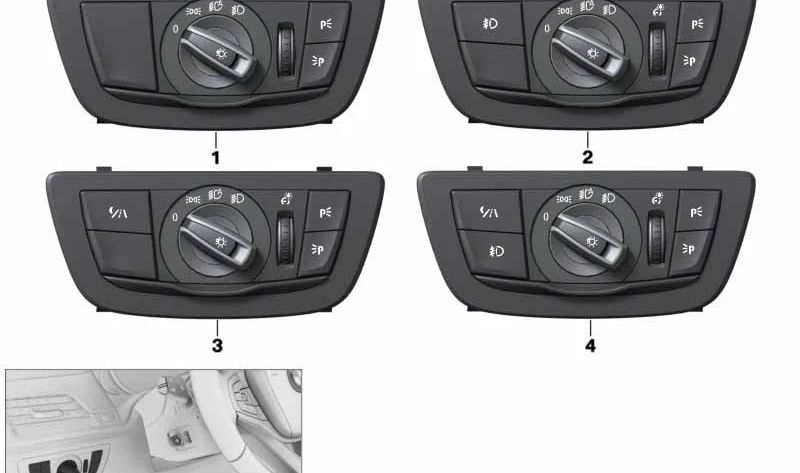 Interruptor de luces OEM 61319472979 para BMW G11, G11N, G12, G12N. Unidad original BMW.