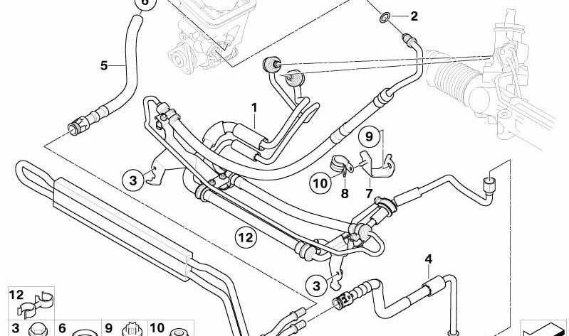 Tubería de retorno del radiador OEM 32413423920 para BMW X3 E83 y E83N. Original BMW.