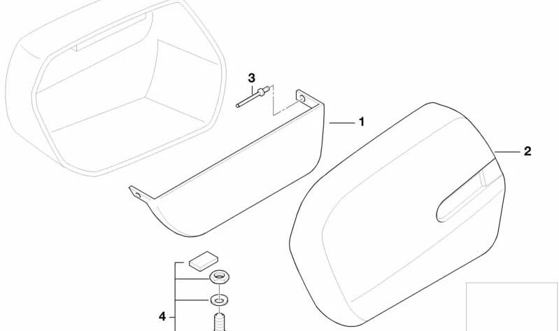 Tornillos de tapa para maletas laterales City (OEM 46542337018) para BMW Motorrad R2, 3/20, 2000, 2002. Repuesto original BMW Motorrad.