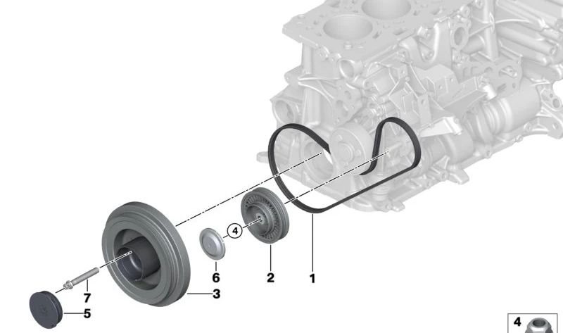 Amortisseur Corport Poulley OEM 11237934465 pour BMW F30, F31, G20, G30, G11, G12, G01. BMW d'origine.