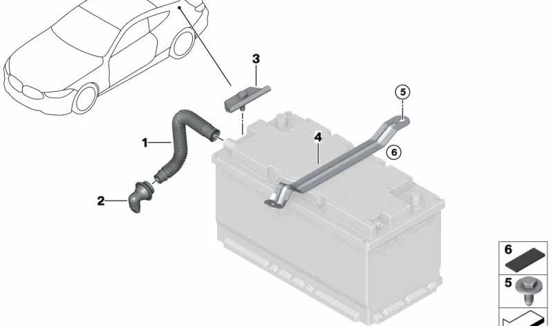 Soporte de batería OEM 61219835101 para BMW F93, G16. Original BMW.