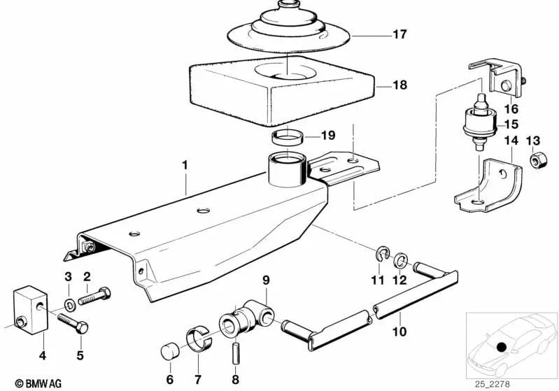 Barre d'échange droit pour BMW 5 E12 E12, E34, série 6 E24 (OEM 2511204438). BMW d'origine