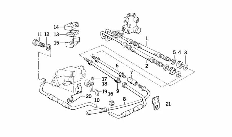 Vorlaufleitung für BMW E34 (OEM 37131141905). Original BMW