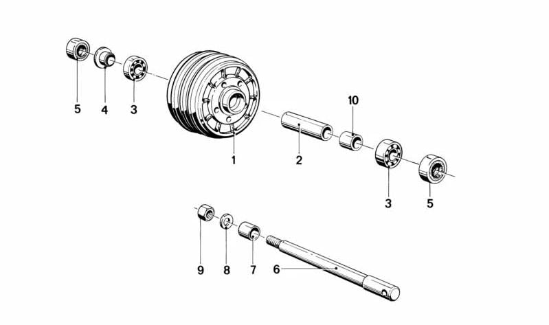 Casquillo derecho OEM 36311242149 para BMW E30, E36, E46, E90, E91, E92, E93, E34, E39, E60, E61, F10, F11, F07, X3 E83, X5 E53, Z3 E36. Original BMW.