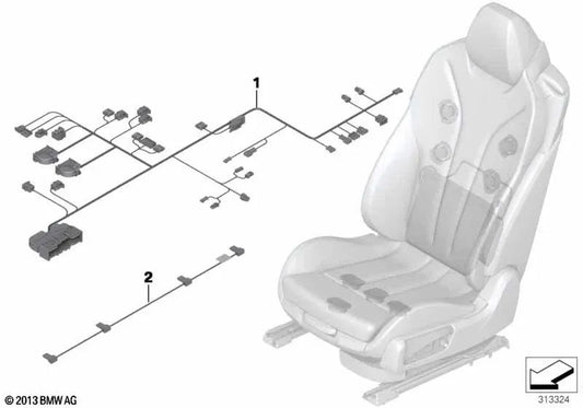 Juego de cables asiento derecho OEM 61129352145 para BMW Serie 6 F06, F12, F13... y más. Original BMW.