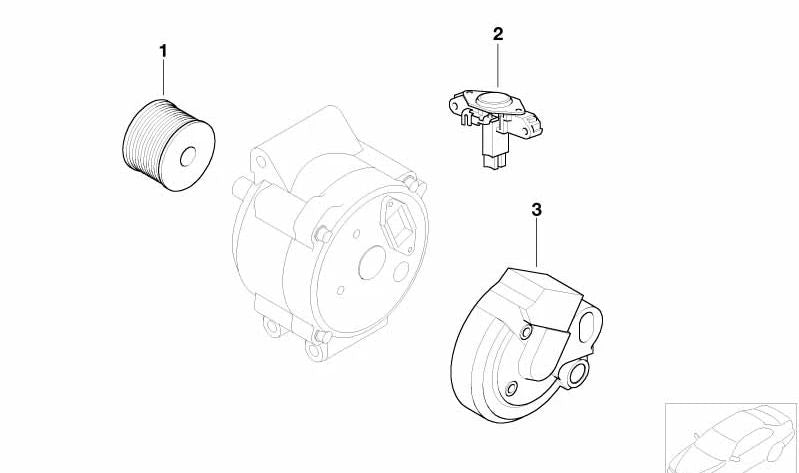Polea del generador OEM 12317512731 para MINI R50, R52 Cooper y One con motor W10. Original MINI.
