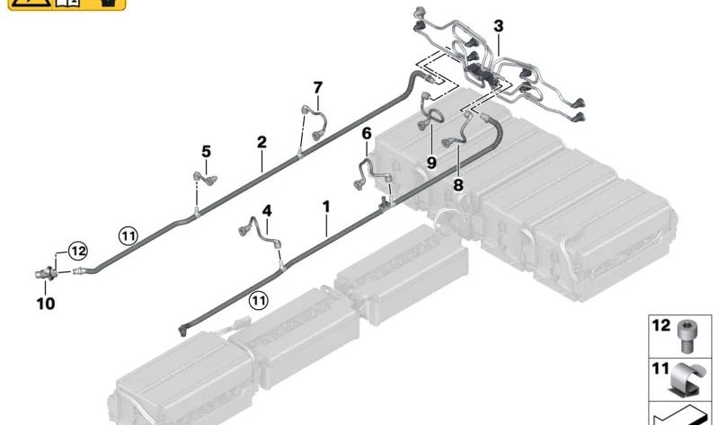 Conducto de refrigeración OEM 61279487748 para MINI F56 BEV, F56 BEV LCI, Cabrio F57 BEV. Original MINI.