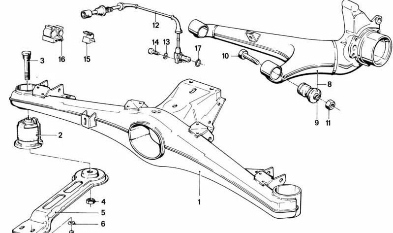 Brazo de suspensión delantero OEM 33311123982 para BMW E28, E24, E23. Original BMW.