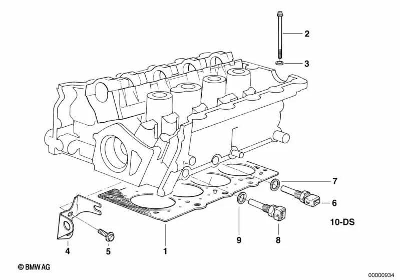 Jeu de boulons de culasse OEM 11121721939 pour BMW E30, E36, E46, E34, Z3 et plus. Véritable BMW.