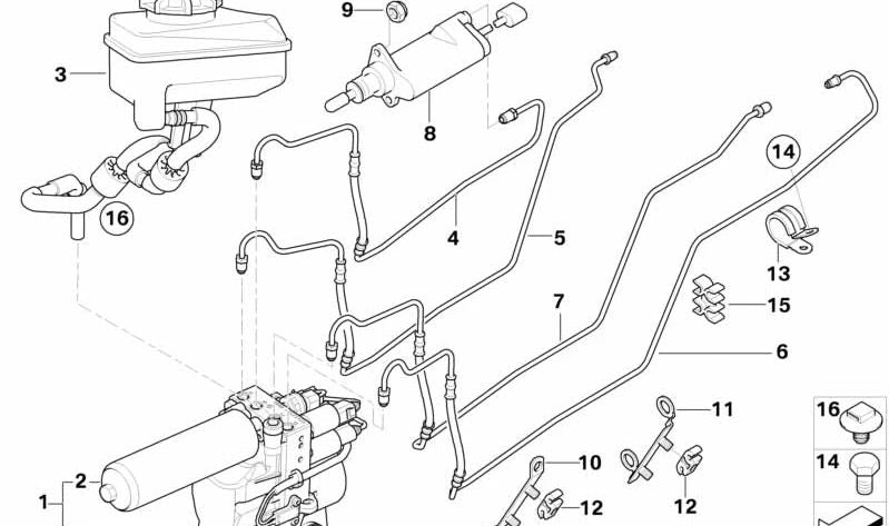 Cilindro receptor del embrague OEM 21522229841 para BMW E46, E83, E85, E86. Original BMW.