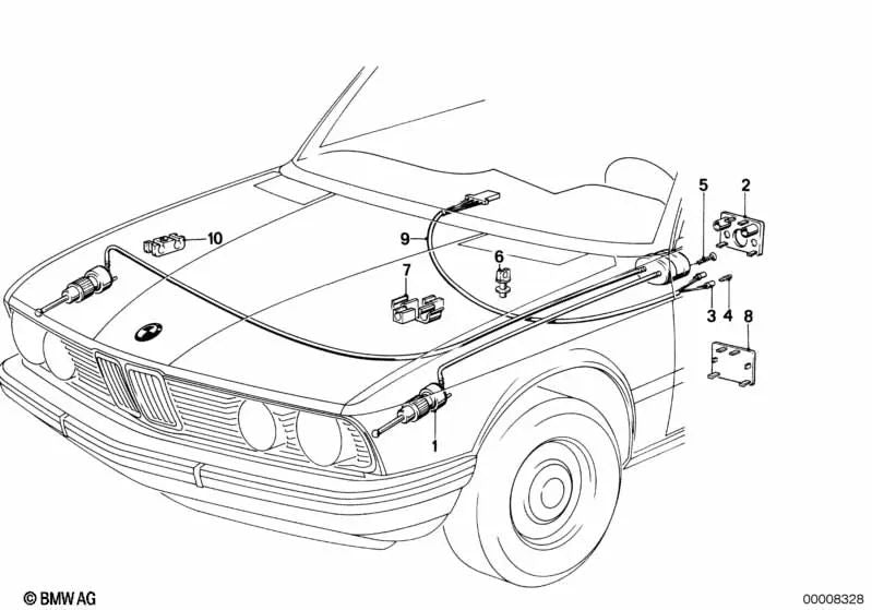 Left Headlight OEM 63121368529 for BMW 5 Series E28 (1980-1987). Genuine BMW.
