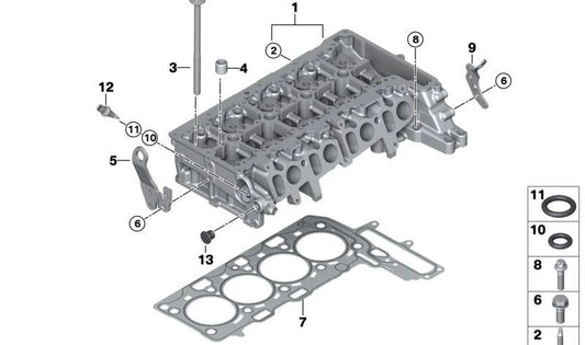 Junta de culata OEM 11128513699 para BMW F20, F21, F22, F23, F30, F31, F34, F32, F33, F36, F10, F11, G30, G31, G11, G12, F48, F39, F25, G01, F26, G02, F15. Original BMW.