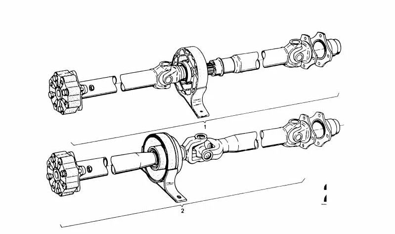 Árbol de transmisión OEM 26111103376 para BMW 114, 1600, 1600ti, 2002, 2002ti, 1502 {modelos: 114, 1141600, 1141600ti, 1142002, 1142002ti, 1141502}. Original BMW.