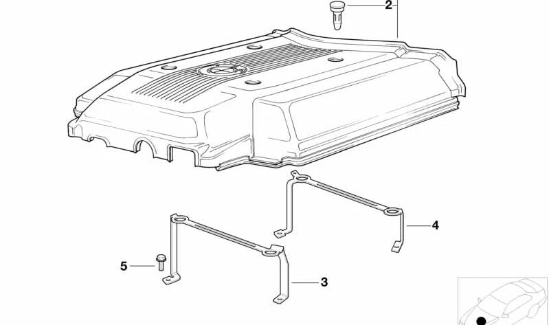 Cubierta insonorizante OEM 11611435459 para BMW E39. Original BMW.