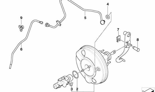 Tubo de vacío con válvula antirretorno OEM 34336763357 para MINI R50, R52, R53, One, Cooper, Cooper S (años 2000-2006). Original MINI.