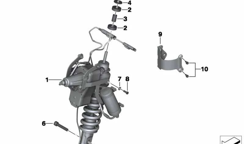 Amortiguador delantero ESA OEM 31427728208 para BMW Motorrad R 1200 GS (RK25) 2007-2012. Original BMW Motorrad.