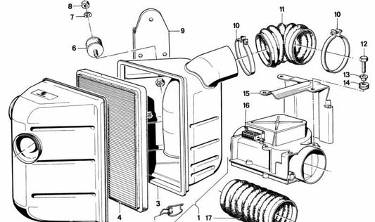 Manga de borracha OEM 13651362245 para BMW E12, E23. BMW original.