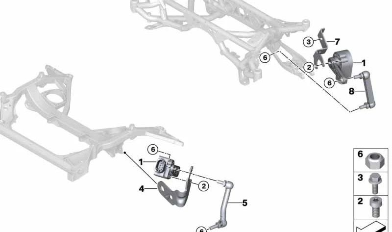 Suporte ao sensor de nível frontal OEM 37142284257 para BMW F87, F87N, F80, F80N, F82, F82N, F83, F83N. BMW original.