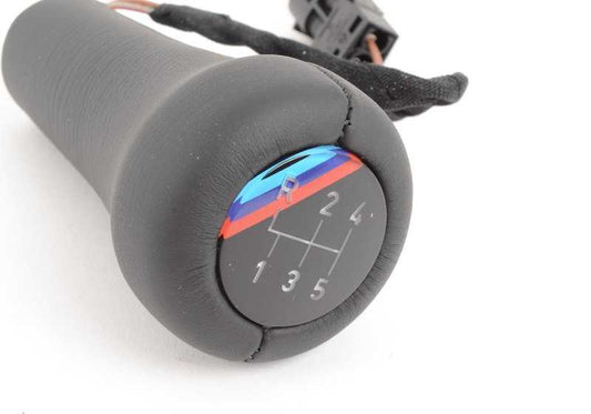 Pomo de cambio de cuero con iluminación OEM 25112230899 para BMW E30. Original BMW.