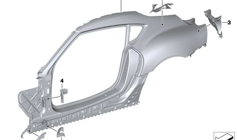 Soporte interior izquierdo pilar A central OEM 41008812549 para BMW Z4 G29. Pieza original BMW.