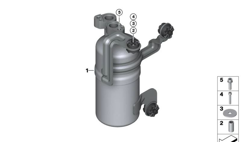 Acumulador secador de aire acondicionado OEM 64509290504 para BMW i3 (I01). Original BMW.