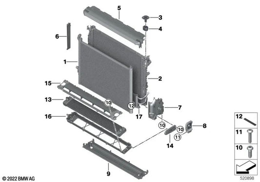Recubrimiento derecho OEM 17118632121 para BMW Serie 5 F90, G30, G31, Serie 7 G11, G12, Serie 8 G14, G15, G16... y más. Original BMW.
