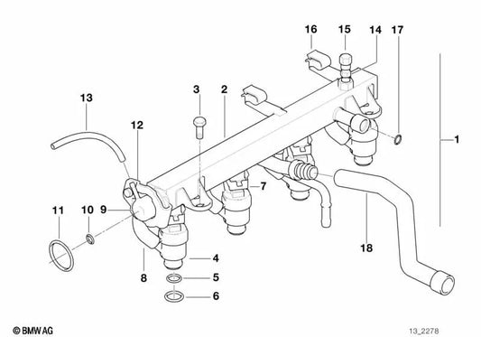 Anillo obturador toroidal OEM 13641743575 para BMW E36, E46, E34, Z3. Original BMW.