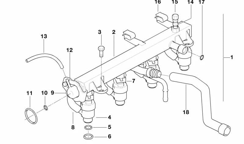 OEM -Retentionsring 13531247932 für BMW E36, E46, E34. Original BMW Stück. Kompatibel mit Injektionssystemen mehrerer Modelle. Ideal für die Injektorfixierung.