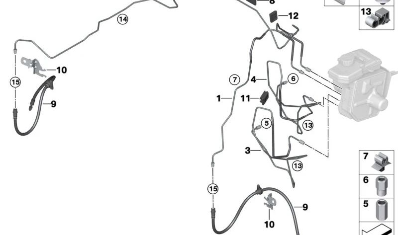 Tubo de freio OEM 34306897704 para BMW X3 G08 (IX3, IX3 M Sport). Compatível de 09/2020 a 12/2024. BMW original.