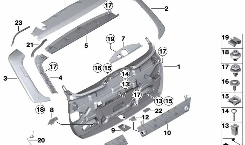 Cable adaptador para luz del maletero OEM 61129326488 para BMW F31 (Serie 3 Touring). Original BMW.