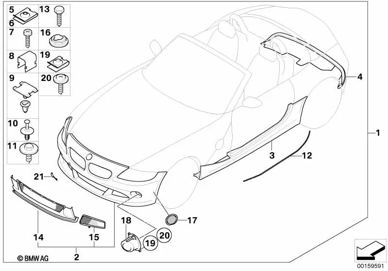 Junta izquierda OEM 51717125691 para BMW Z4 E85, E86. Original BMW.