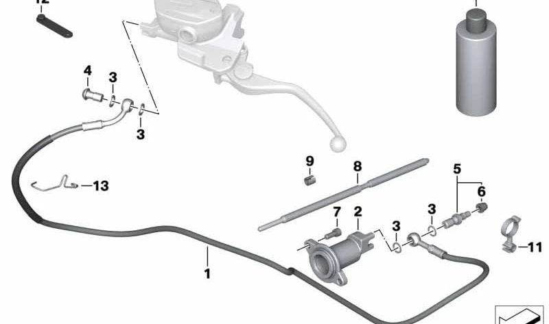 Conducto de embrague OEM 32728563469 para motos BMW R nineT (K21), R nineT Pure (K22). Original BMW Motorrad.