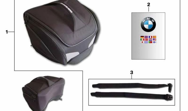 Soporte de fijación para bolsa trasera OEM 77498545896 para BMW Motorrad S 1000 RR (SK46) y S 1000 R (SK47). Original BMW Motorrad.