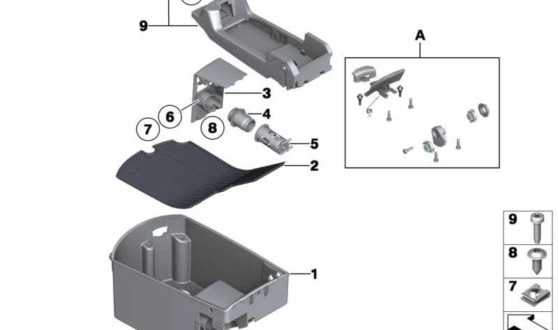 Alfombrilla interior OEM 51169179822 para BMW F01, F01N, F02, F02N, F04. Original BMW.