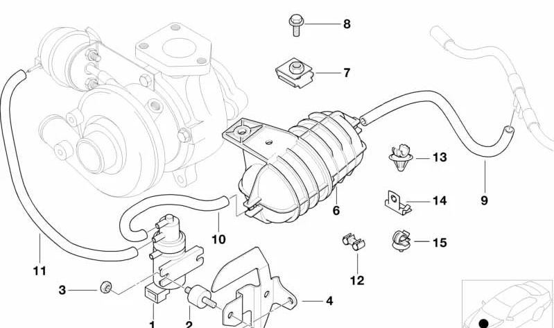 OEM 13532354031 Assorbitore di dotti per BMW E46, E39, E38, E65, E53. BMW originale BMW.