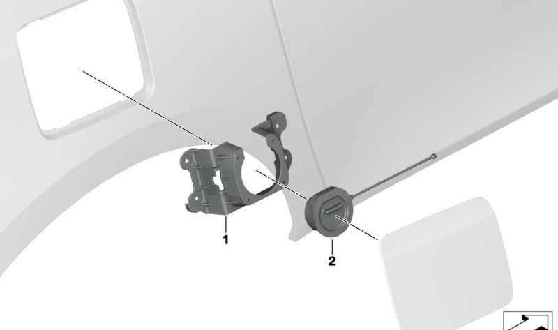 Soporte para toma de carga OEM 12908802187 para BMW i3 (I01). Pieza original BMW.