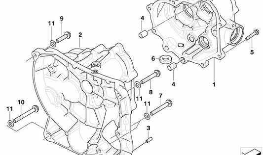 Caja de cambios OEM 23007695999 para BMW Motorrad R HP2 Enduro (K25, 0369) 2005-2007. Original BMW Motorrad.