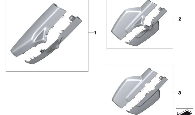 Juego de tapas base retrovisor OEM 51169323835 para BMW i8 I12, I15. Original BMW.