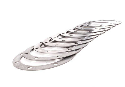 Juego de arandelas de ajuste (1,30mm-1,70mm) OEM 33139065736 para BMW E36, E28, E34, E24, E23, E32, E38, E31. Original BMW.