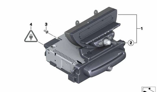 Radio MINI CD OEM 65123457152 para MINI R56 LCI, Clubman R55 LCI, Cabrio R57 LCI, Coupé R58, Roadster R59, Countryman R60, Paceman R61. Original MINI.