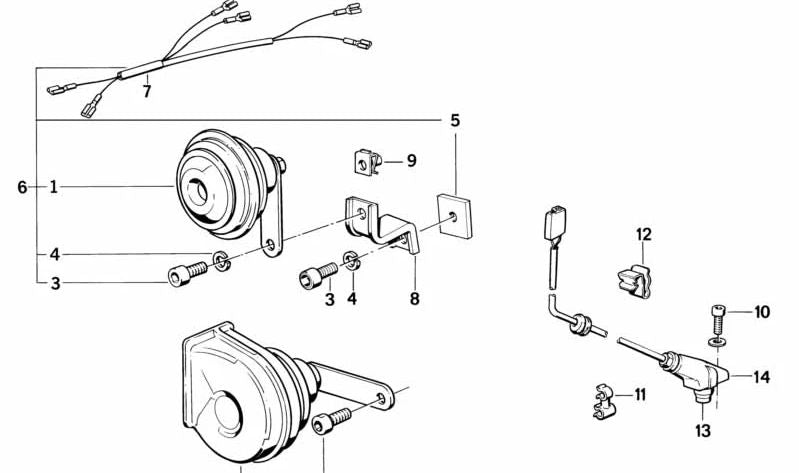 Horn (Horn) FiMM 410Hz OEM 61331371914 für BMW E21, E30, E12, E28, E24, E23. Originaler BMW -Ersatz.