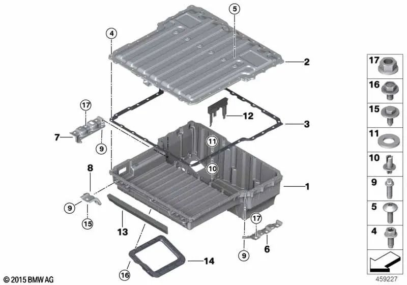 Supporto posteriore destro per la serie BMW 3 F30N (OEM 61278624194). BMW originale