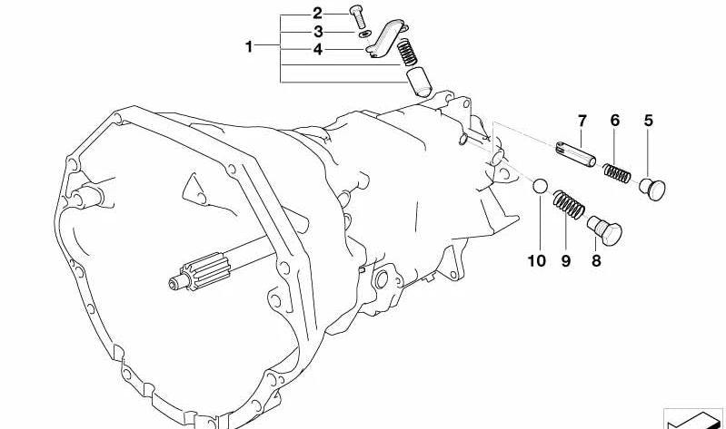 Spring de pressão OEM 23311228397 para BMW E46. Peça original da BMW.